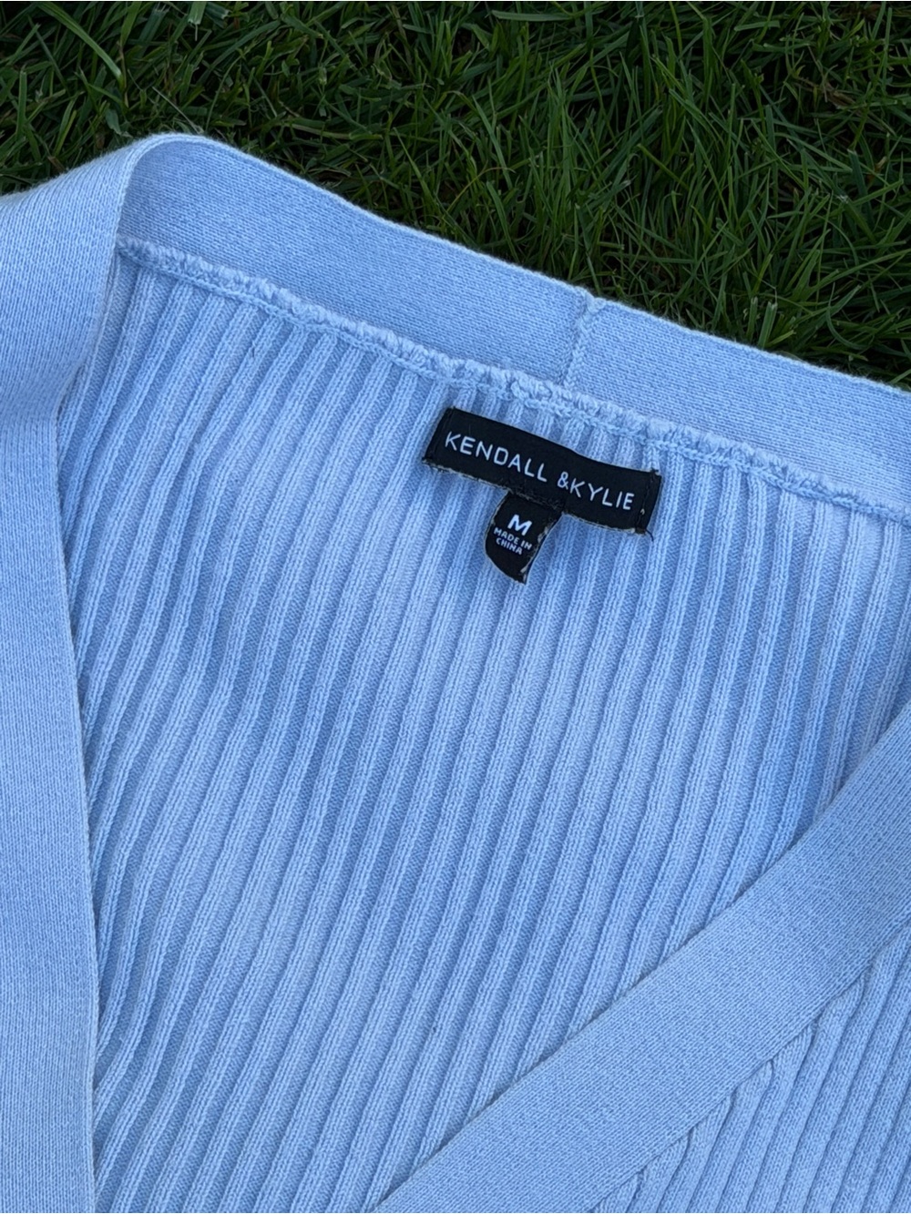 Baby Blue Ribbed Button Cardigan - Picture 4 of 4